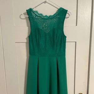 Francesca’s small green holiday dress